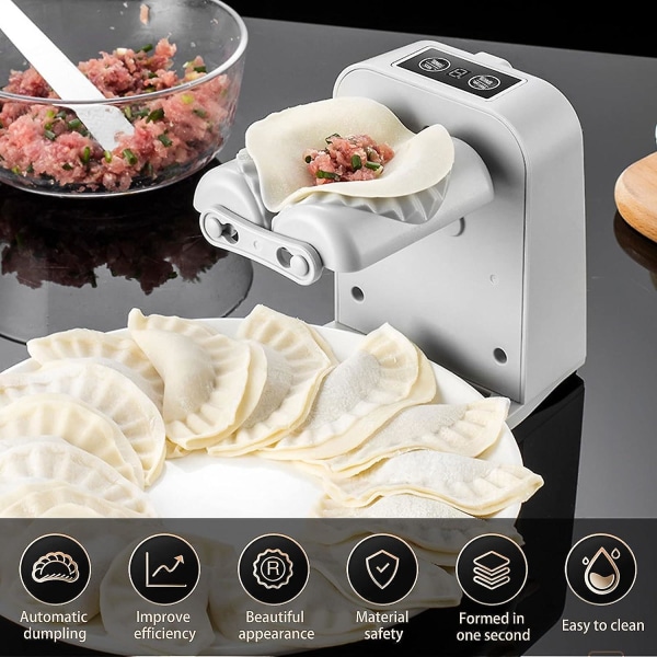 Elektrisk dumplingmaskin, automatisk dumplingmaskin, usb oppladbar dumplingform med 2 gir, vaskbar stor Empanada Ravioli dumplingpress