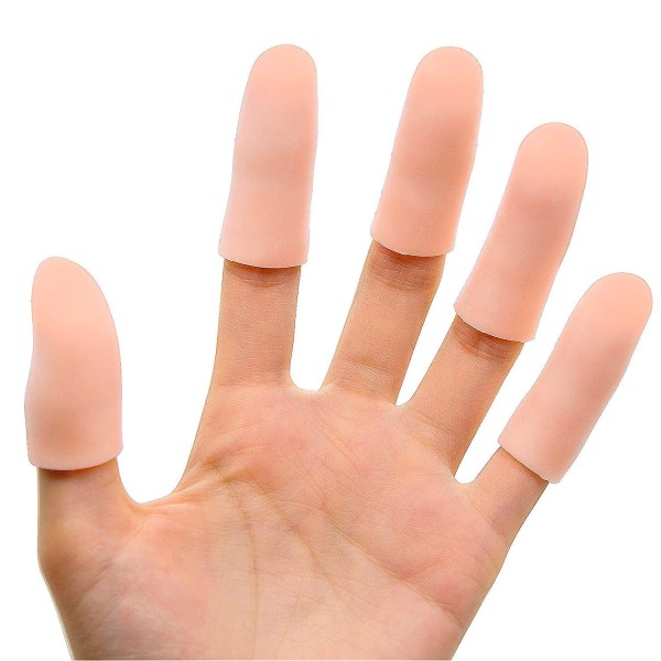 10-pack gel Fingerskydd Fingerskydd Silikon Fingertoppar Skydd - Finger Cots Perfekt för trigger finger, fingerartrit, fingersprickor och