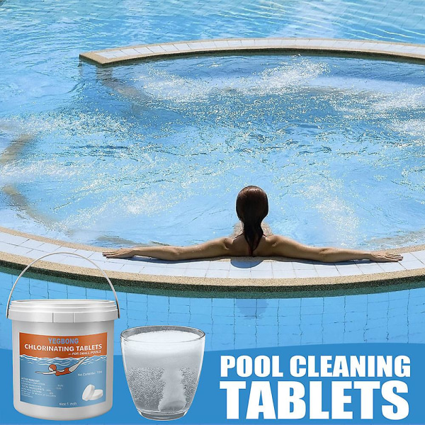 Klortabletter for svømmebassenger som sakte oppløses bassengrensetabletter for bassengspafontenen (2 pund)