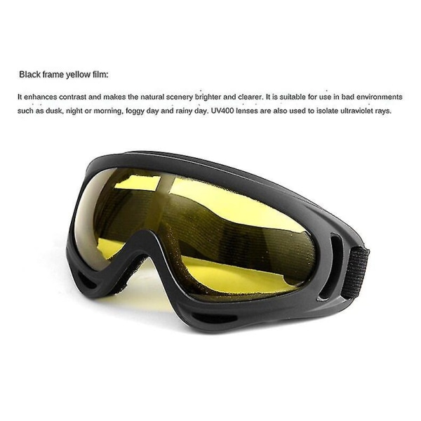 Rosalind X400 Goggles Outdoor Sports Mask Wind and Sand Goggles Skiutstyr（Gule flak）