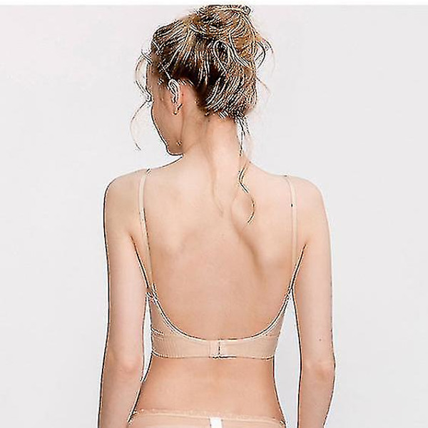 Women s Low Back Bras Without Steel Ring Backless Bra Deep V Neck Backless Bralette Skin 75A
