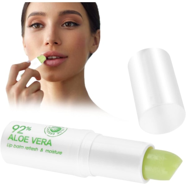 Natural Aloe Vera Lip Balm Refresh Moisturizer Färglöst läppstift Reparation av rynkor på läppen för vintern för kvinnor och män Läppvård