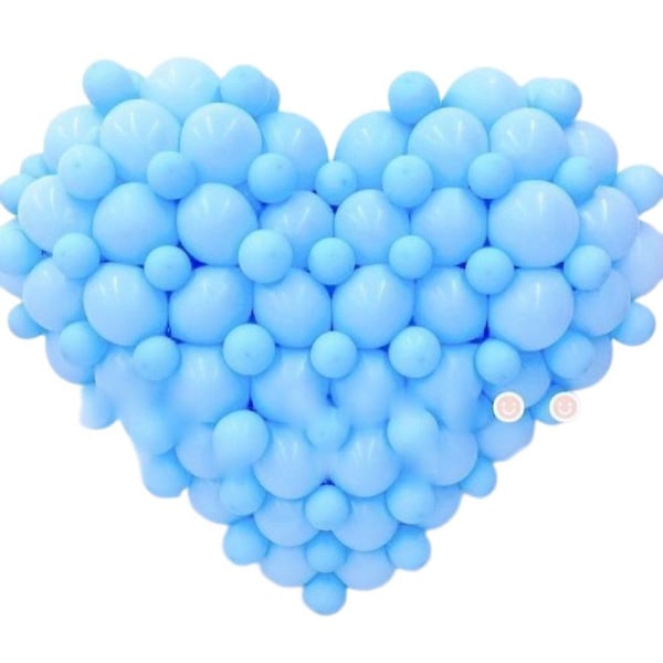 Förtjockade latexballonger, macaronballonger med hjärtformad gör-det-själv-design, inget läckage, säker och luktfri, perfekt för födelsedagsfest (blå)