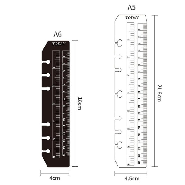 A5A6 løsblade notebooklineal bøjeligt multifunktionsvægtværktøj til hus (A5 gennemsigtig)
