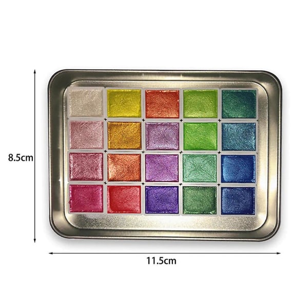 20 farger akvarell malesett mote skinnende fargepigmenter for gjør-det-selv manikyr (1ml,1)