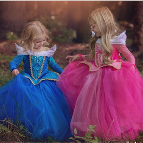Halloween Cosplay Törnrosa Prinsessklänningar Blå