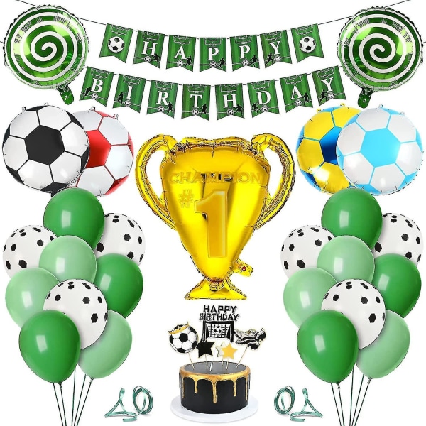 Fotboll Födelsedagsdekoration Grattis på födelsedagen Banner Latexballonger Festdekorationer för barn