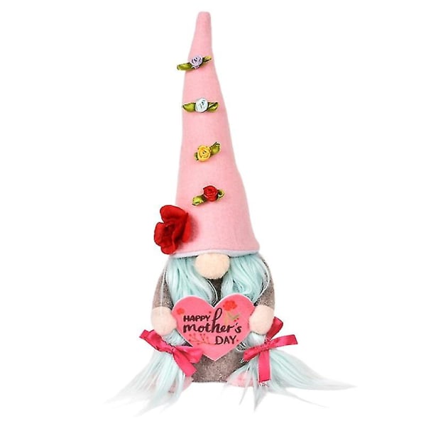 M's Day Gnome Doll För Presenter Skandinavisk Dvärg Stående Tomte Handgjord Hjärta Kärlek Mamma Table Topper Nyhet