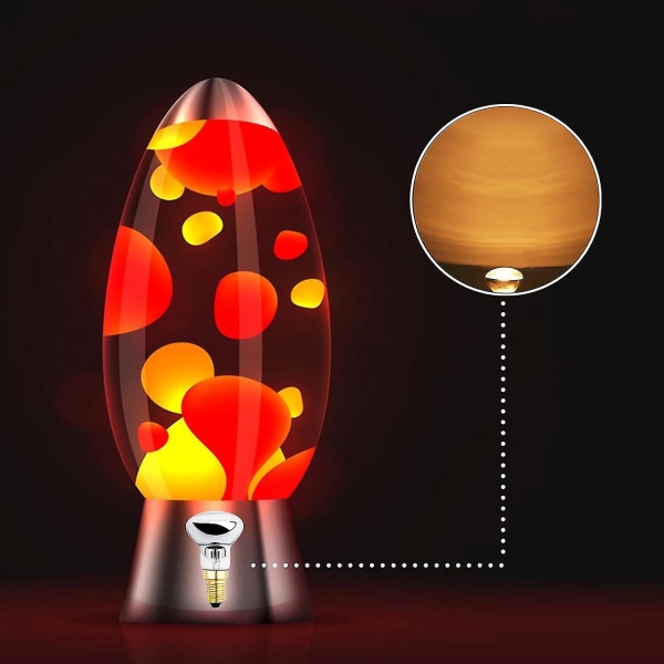 E14 R39 25w lavalampe pære, dimbar, varmhvit 2600k, 250lm, liten base reflektor pærer for oppvarming boblelampe, sett med 3