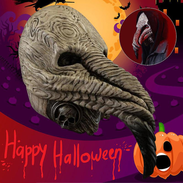 Halloween Scary Ghost Plague Beak Hodeplagg Halloween Latex Cosplay Kostyme Nytt (One Size）