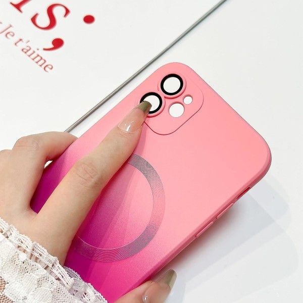 Iphone12- case [kompatibelt med Magsafe] Mjuk TPU-stötfångare Anti-dropp anti-scratch Stötsäker hel kameralins Skyddande tunt flerfärgat magnetiskt cover