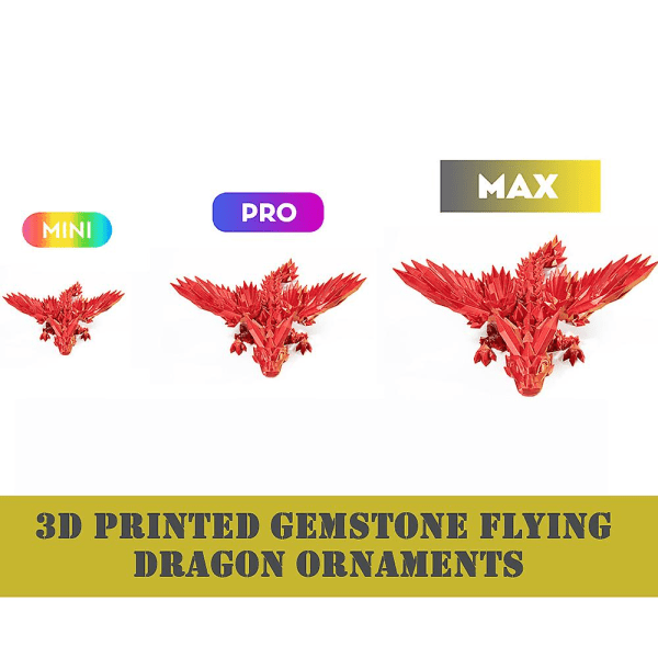 3D- printed lentävät lohikäärmeet Lelut Ornamentti Viehättävä muodikas koristemalli pojille tytöille naisille miehille (MINI, violetti)