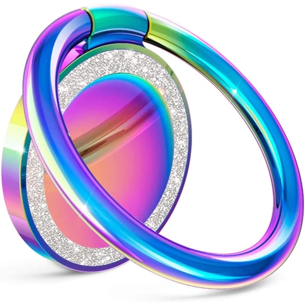 Ringhållare i metall [2-pack], glänsande ringtelefonhållare med glitter, [360 graders rotation] Kompatibel med smartphones