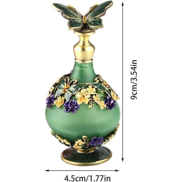Antikke parfymeflasker - Iris Parfyme Tomme parfymeflasker Uvanlige parfymeflasker dekorert med emalje（B）