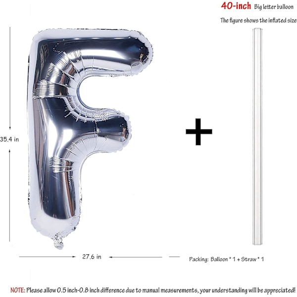 Bokstavsballonger 40 tum Jätte Jumbo Heliumfolie Mylar för Festdekorationer Silver B