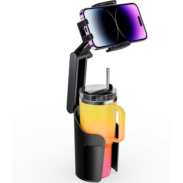 Mugghållare Telefonfäste för bil, hög justerbar mobiltelefon Mugghållare Expander för bil, passar alla 4-7" Smartphone Svart