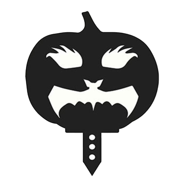 Skylt Stake Gräsmattdekorationer Halloweenfest Trädgårdsdekoration Vattentätt pumpakort (fladdermus, svart)