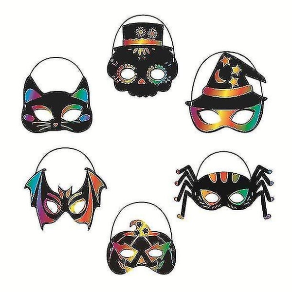 Scratch Painting Diy Mask Halloween Party Dance Mask Holiday Decoratio