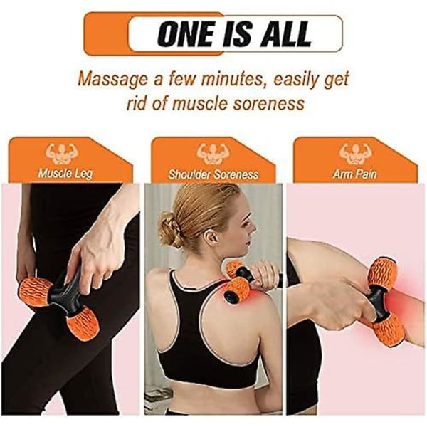 Fascia Muscle Roller Hierontapuikko, syvä kudoshierontalaite, käytetään lievittämään lihaskipua, -krampit ja -jännitystä. (oranssi)
