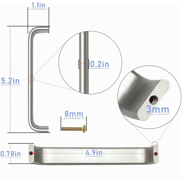 Kaapin oven kahvat ja vedot, sinkkiseos, 133 mm pitkä, 128 mm keskeltä keskelle, keittiökaapin vaatekaapin nupit tangot 10 kpl