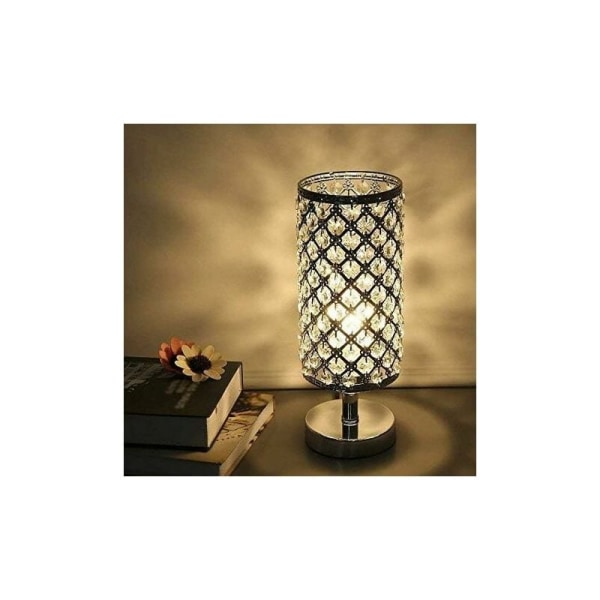 Kristall Bordslampa Moderna sänglampor för sovrum Silver Skrivbordslampor Ersättning för sänglampor Vardagsrum Dekorativt