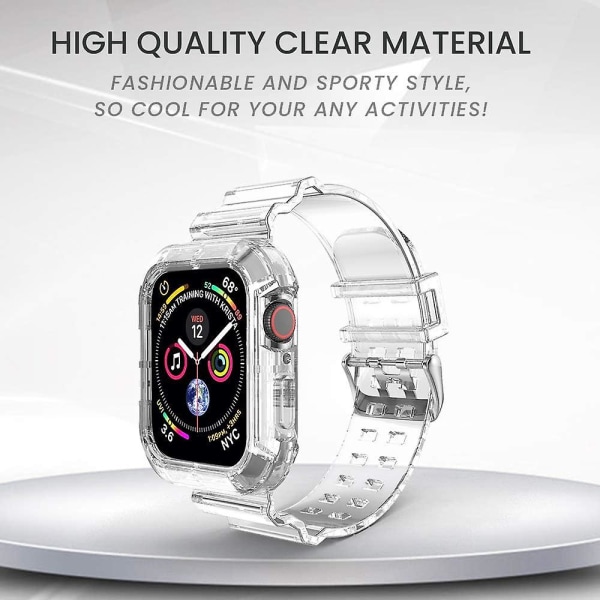 Transparent Remm Apple Watch 42mm 44mm 45mm, Krystallklar Transparent Myk Silikon Iwatch Sport Remm For Apple Watch 8/7/se/6/5/4/3