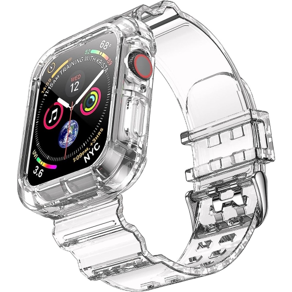 Genomskinliga band Apple Watch Strap 42mm 44mm 45mm, Kristall Transparent Mjuk Silikon Iwatch Sport Strap För Apple Watch 8/7/se/6/5/4/3