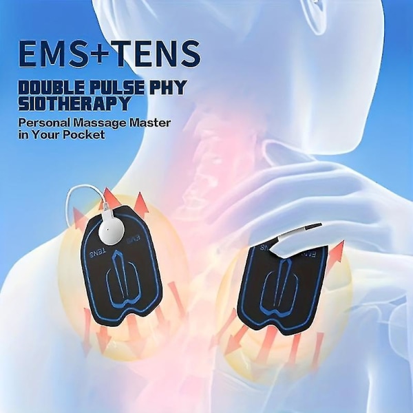 Ny oppladbar ti-enhets muskelstimulator Smertelindring Ems Electric Pulse Impulse Mini fullkroppsmassasjeapparat med 6 massasjemoduser for menn og kvinner