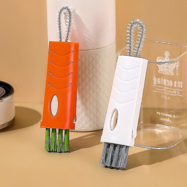 4 kpl Mini Cupin cover puhdistusharja 3 in 1 porkkanan muotoinen pullonpuhdistusharja Monikäyttöinen vesipullonpuhdistusaine Kannettava puhdistusapuaine ikkunaan Sl
