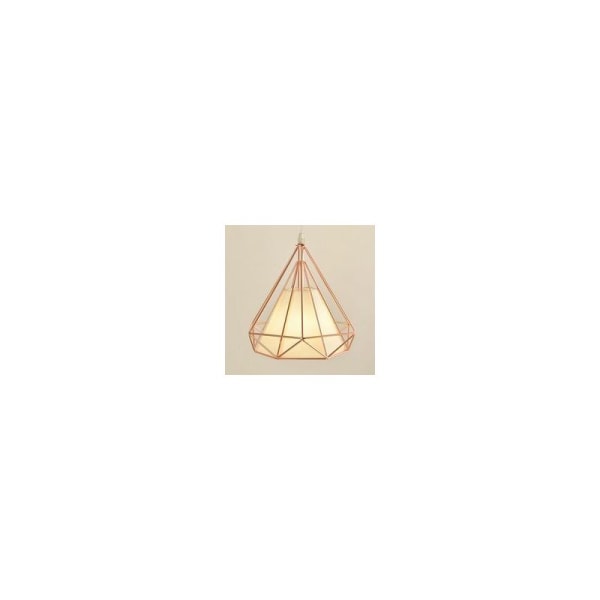 Metall retro ljuskrona industriell taklampa diamantform 25 cm tak lampskärm ljus roséguld Longziming