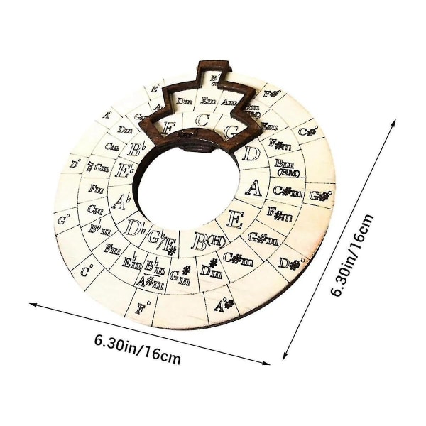 Træmelodiværktøj, akkordhjul til musikere, cirkeltræhjul og musikalsk oplysningsværktøj (træfarve)