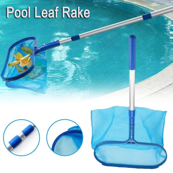 Swimming Pool Deep Bag Leaf Rake Mesh Skimmer med teleskopisk stangrengøringsværktøj