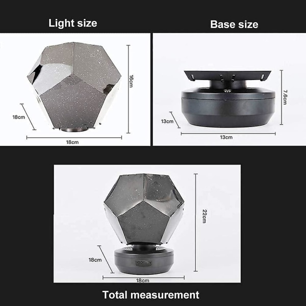 Stjernehimmel projektionslampe Usb projektor 3d natlys Galaxy sengelampe til børneværelse（blåt lys）