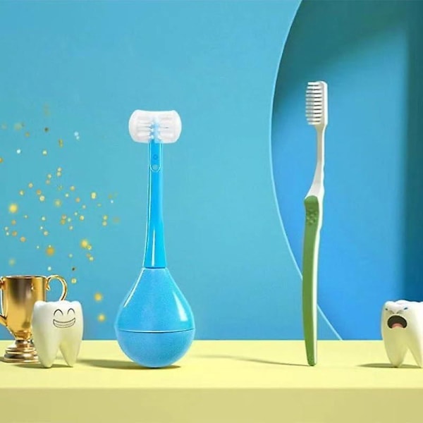 Paket med 3 Allround rundad tandnära tandborste, tandborste, barn, manuella silikontandborstar, för barn i åldern 2-12 år (rosa)
