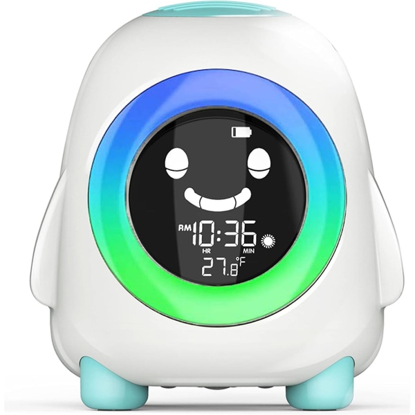 Digitalt vækkeur til børn, Wake-up Light Sleep Training Ur med temperaturkalender, nap timer