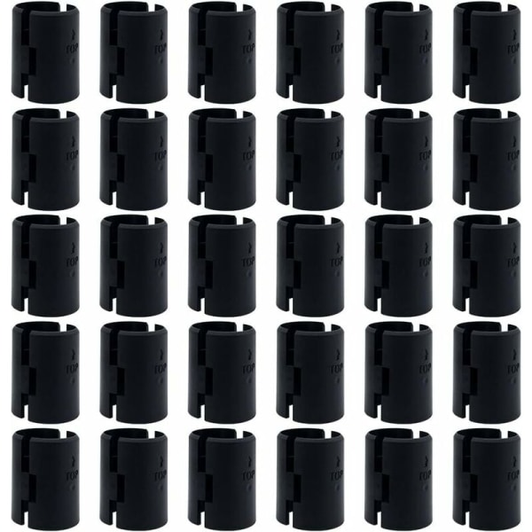 60 st 25,4 mm diameter ABS plasthylla låsklämmor för att fästa eller byta ut hyllstolpar eller rör - 30 par svart