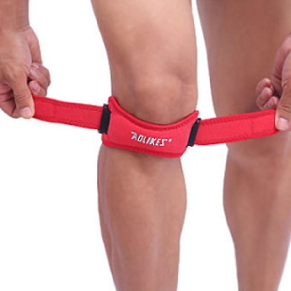 Justerbar knepute Kne smertelindring Patella-stabilisatorstøtte for treningssport (rød)