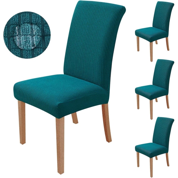 Stolsöverdrag 4 delar, Cover Modernt stolskydd Tvättbart för dekoration Festbanketter Kontorshotell(påfågelblå)