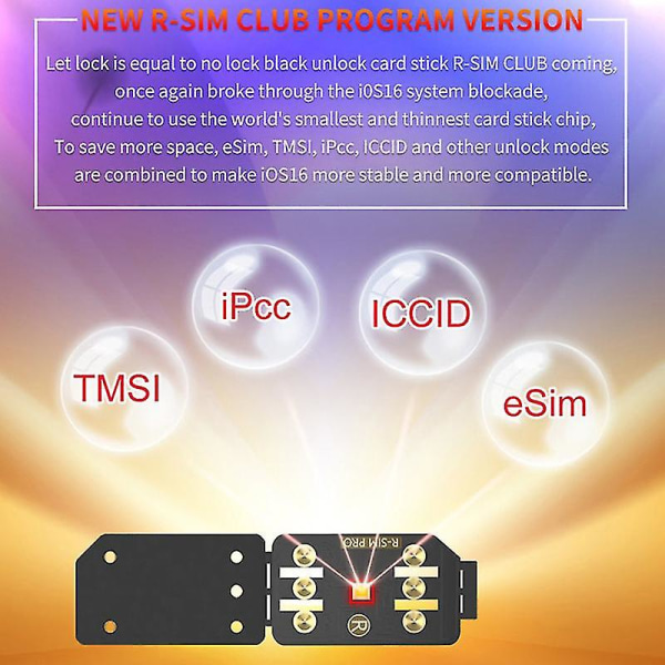 R-sim18 Club Rsim Club R-simclub Cpu upplåsningskort Sim-kort klistermärke för Rsim (onesize）
