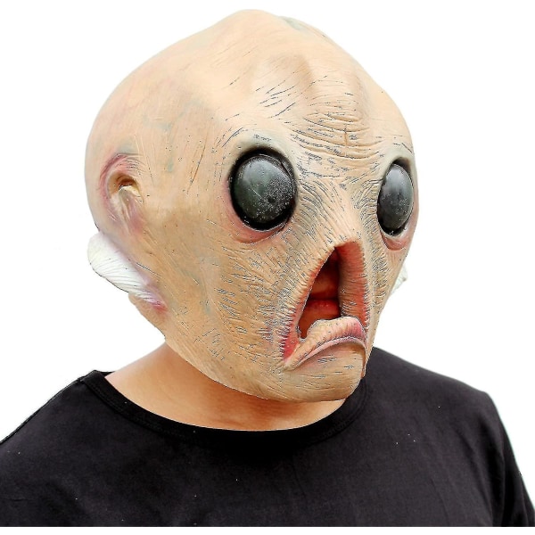 Realistic Mask Alien Mask Halloween Head Masks Deluxe Novelty Halloween Costume Party Latex Head Mask Alien