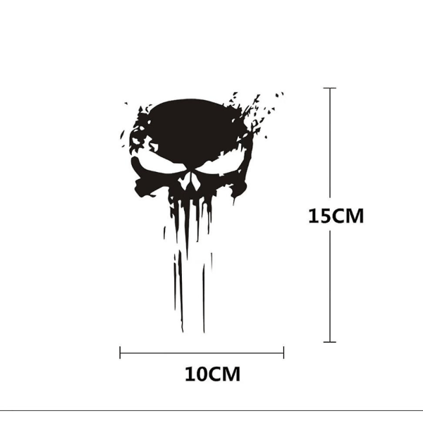 Molten Skull Skull Stickers Pack med 2 enheter för bil eller motorcykel (svart)