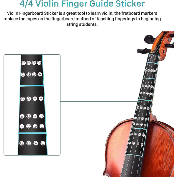 Sl Fiolin Finger Guide, 4/4 Fiolin Notes Sticker, Fiolin Fingerboard Sticker Gripebrettmarkør for nybegynnere 10 stk)