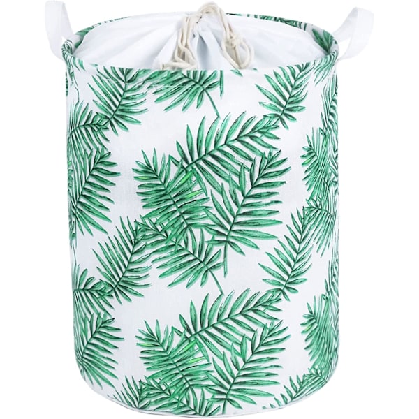 Laundry Hamper Leavies Collapsible Laundry Baskets Waterproof Drawstring Laundry Hamper With Handles Green Fabric Storage Baskets For Bedroom