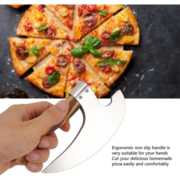 Pizzaøkse - mindre stål pizzaskæreøkse med håndtag Køkkenværktøj