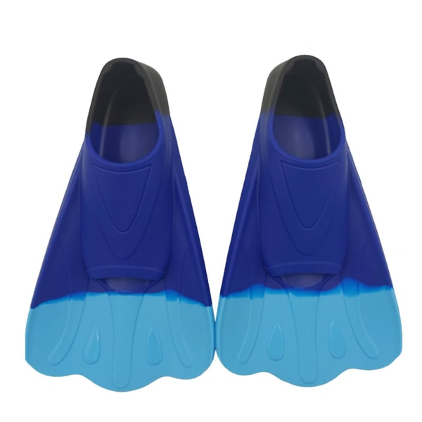 Menn Kvinner Snorkel korte svømmefinner med anti-skli gulvtekstur Design Ideell gave til dykkerentusiast (M, svart og blå)