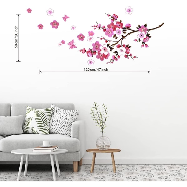 Sakura Blossom Wall Stickers Avtagbara Cherry Blossom Tree