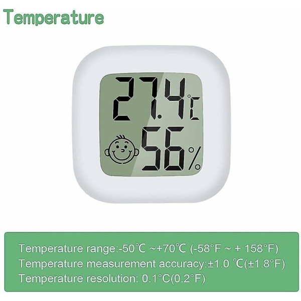 Mini Lcd digitalt indendørs termometer Hygrometertermo Hygrometer niveauindikatorguazhuni 4 stk.