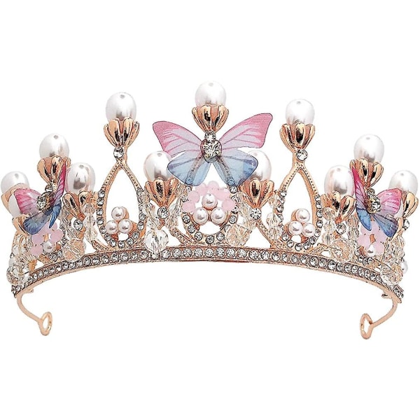 Crystal Tiara Crown Child Crown Diadem Princess Girl Pannband Vintage Present för festfester Festival Party Cosplay