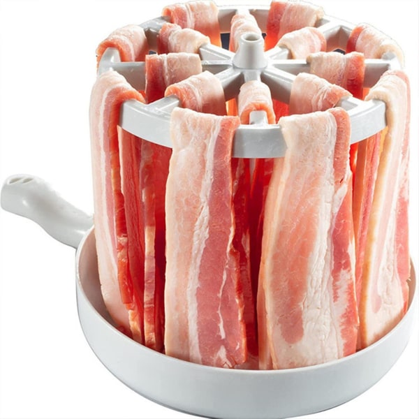 Mikrovågsugn Bacon Spisfäste Fettfångare Stor Kapacitet Bacon Spisbricka Kökstillbehör