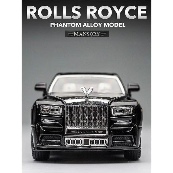 1/24 Rolls Royce Phantom Toy Bilmodell Diecast Metal Lyx Miniature Pull Back Ljud & Ljus Dörr Öppningsbar Kollektion Present Kid（Rolls Royce Phantom3)